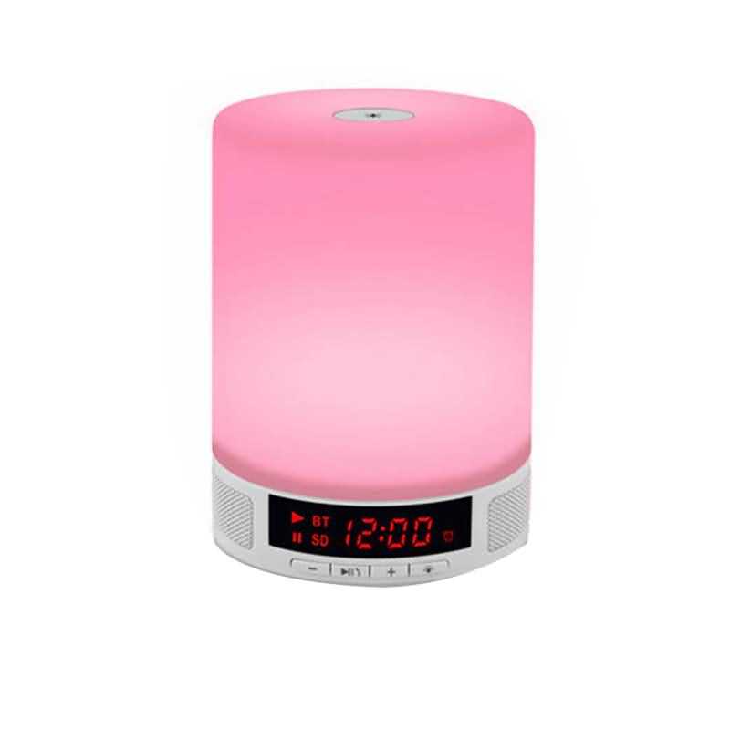 LED Speaker Bedside Lamp With Clock