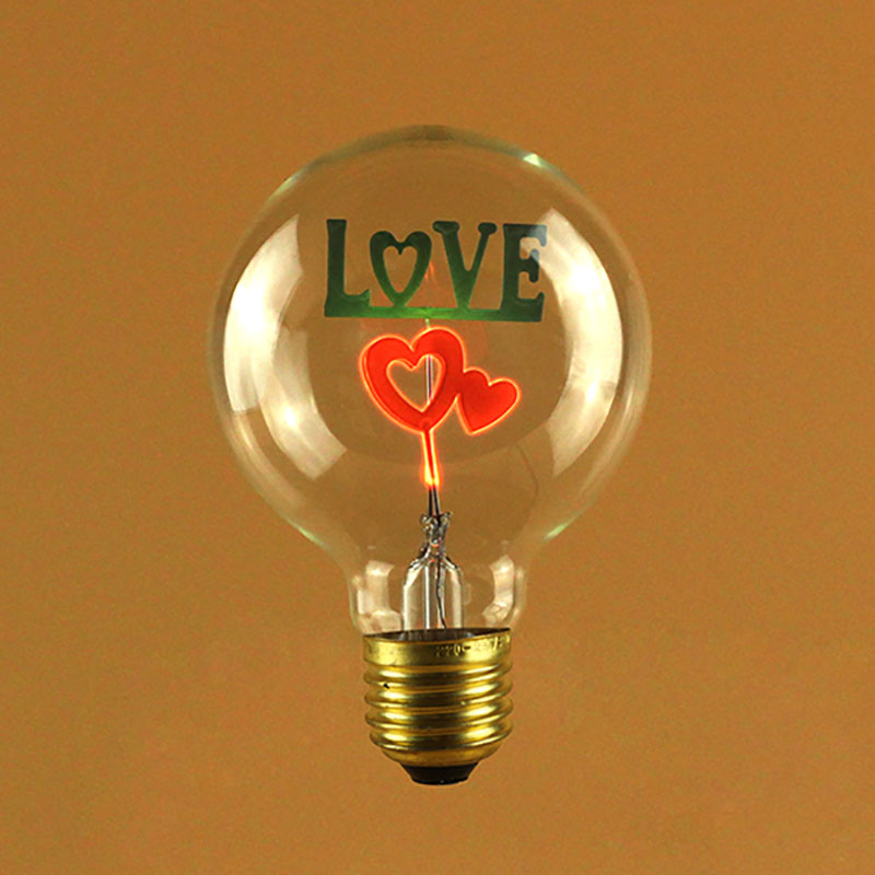 G80 Love Pattern Edison Vintage Bulb