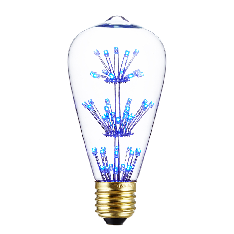 ST64 Vintage Blue Light LED Fireworks Bulb