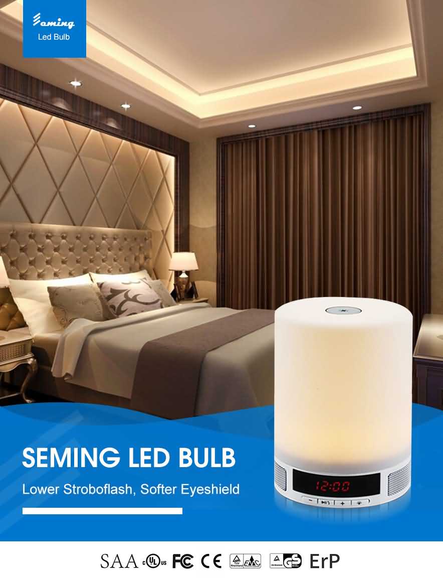 Led speaker bedside lamp