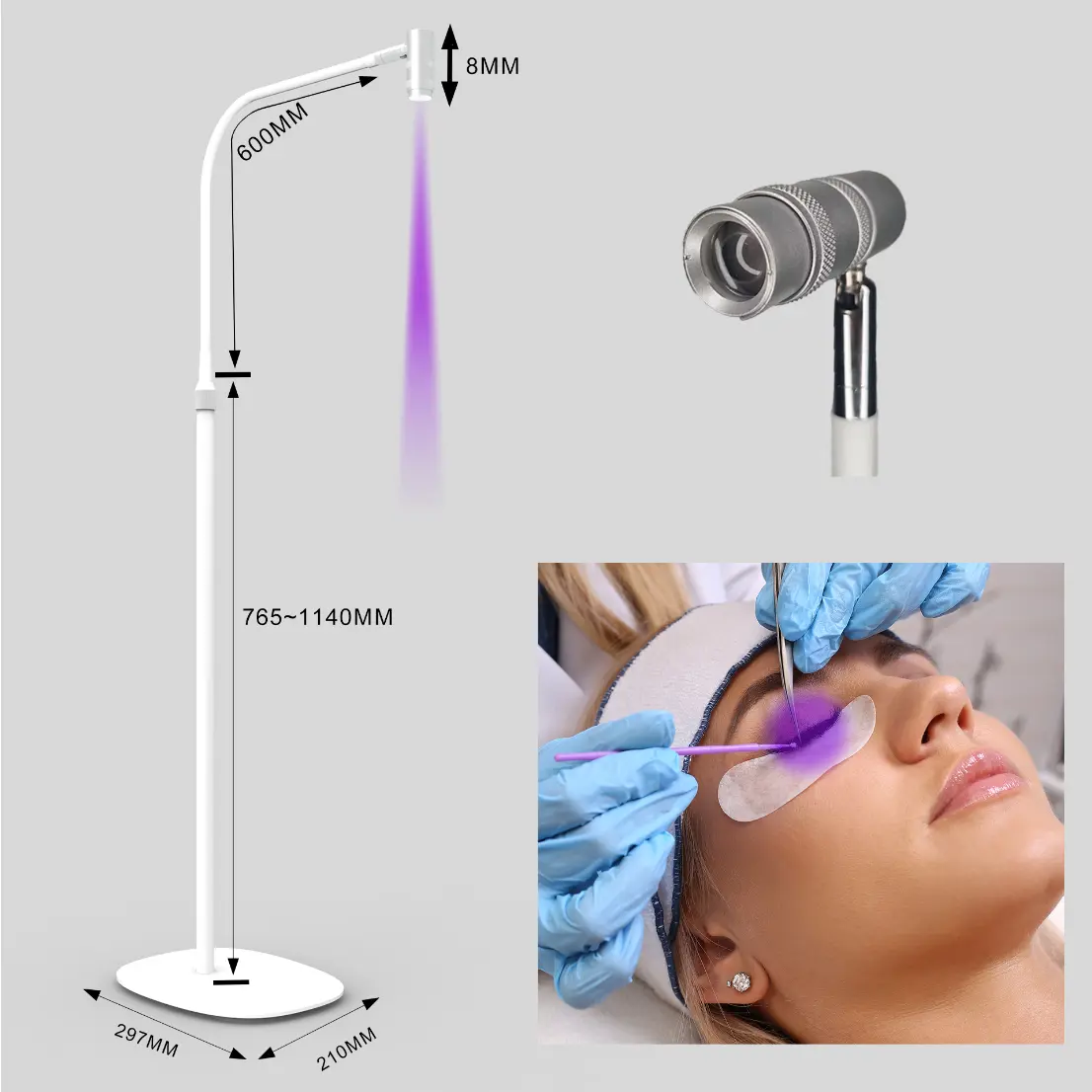 Seming uv lash light extensions curing light