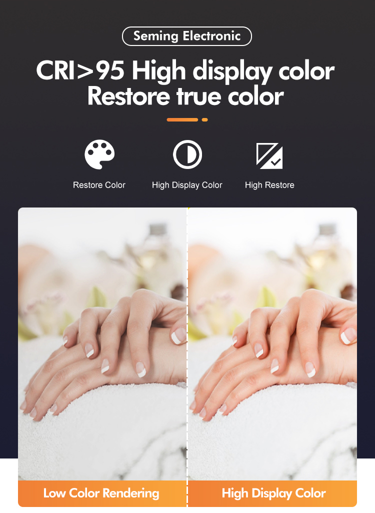 seming high color rendering index (CRI) light