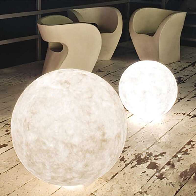 Modern Wooden Moon Floor Lamp
